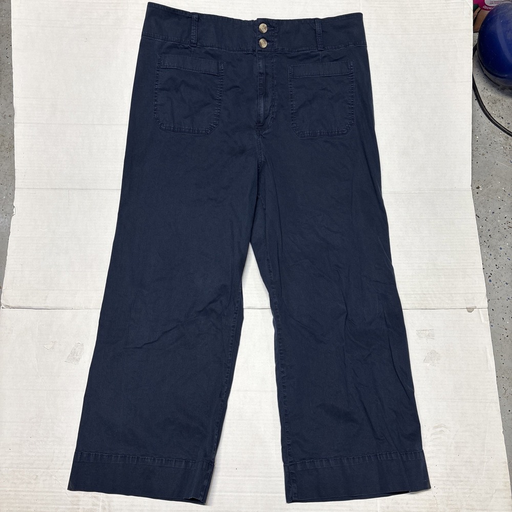 LC Lauren Conrad Women's Navy Cropped Wide Leg Pants Size 16